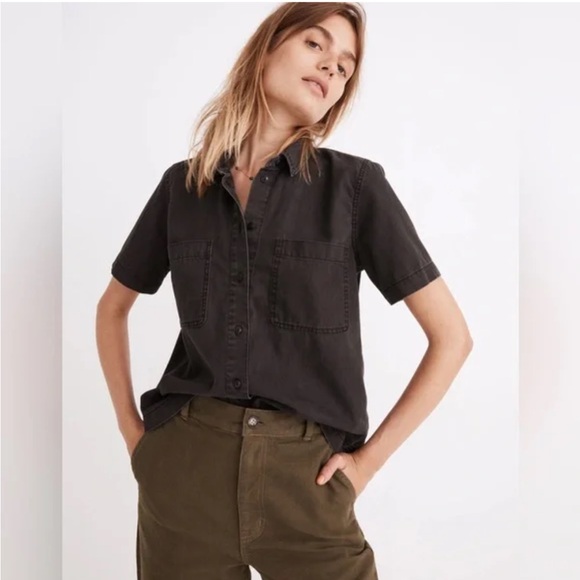 Madewell | Lunar Denim Short-Sleeve Button-Up Shirt | XS - Picture 1 of 7